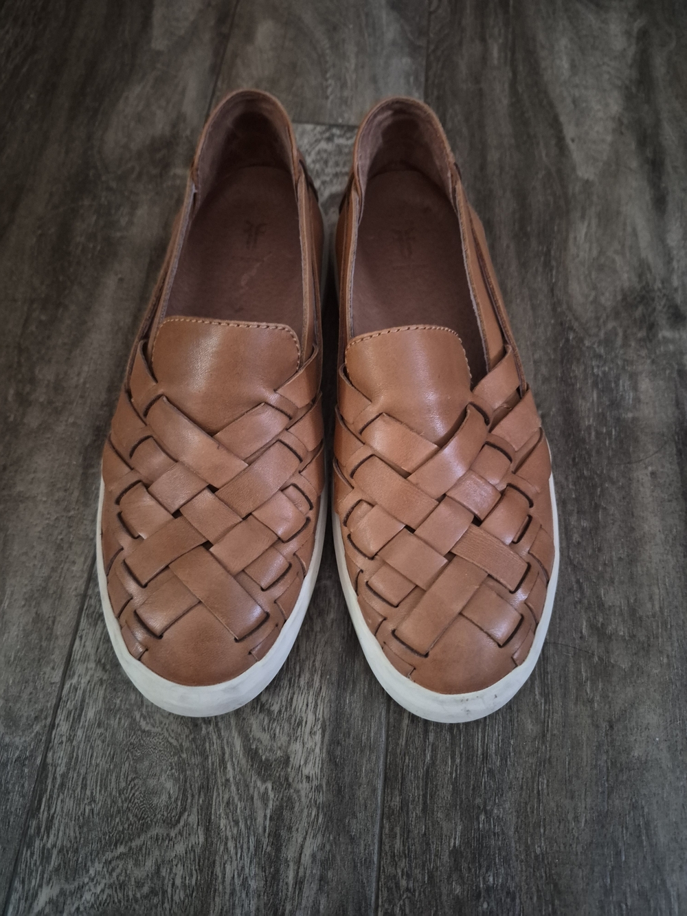 Frye Women's Woven Leather Slip-On Flats - Brown